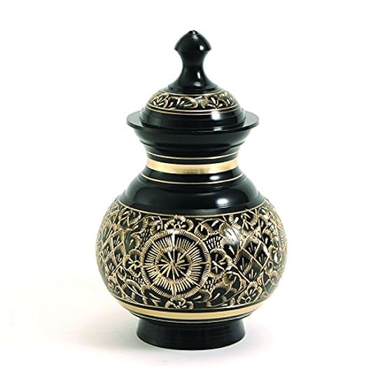 OneWorld Memorials Timeless Etched Bronze Memorial Cremation Urn for Cats or Dogs - Small - Holds Up to 40 Cubic Inches of Ashes - Etched Black Pet Cremation Urn for Ashes