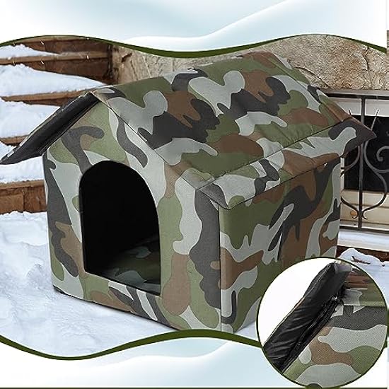 Weysat 4 Pieces Stray Cat Shelter Waterproof Outdoor Cat House Foldable Warm Feral Cat Cave for Winter Weatherproof Small Cat Dog Pet Tent Bed Kennel for Cat Dog Puppy Shelter, Easy to Assemble