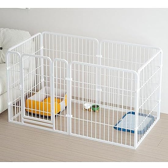 Etlegor Dog Fence Pet Playpen, Playpen Pet Fence for Medium/Small Dogs Portable Dog Pen Large Space for Movement for Outdoor, Indoor, RV, Camping, Yard (Color : White, Size : 6 Panels/120x60x60cm)