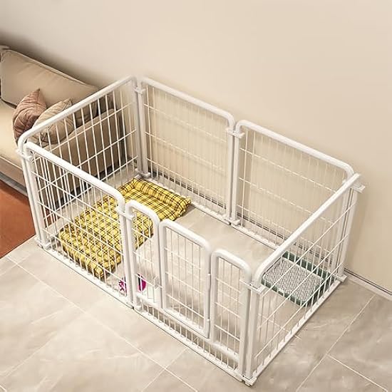 Dog Fence, Indoor Dog Crate, Square Tube Pet Fence, Super Strong Load-Bearing, Home Medium Small Large Dog Cage Villa (Size : 140x70x80cm)