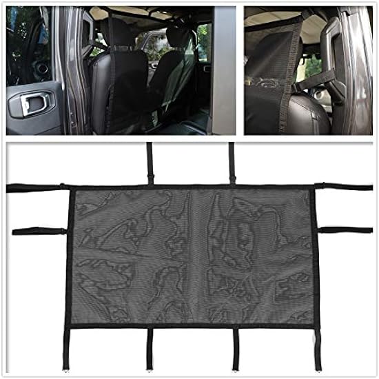 YOCTM Rear Seat Isolation Net Pet Barrier for 2018 2019 2020 Jeep Wrangler JL JLU Sports Sahara Freedom Rubicon X & Unlimited 2020 Gladiator JT Pet Partition (Black A)