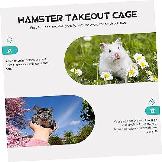 FOMIYES Hamster Cage Plastic Hamster House Pink Carry on Bag Backpack Tote Pink Handbag The Tote Bag Hamster Portable Cage Bunny Cages Handbags Hamster Rabbit Carrier Animal Outdoor Travel