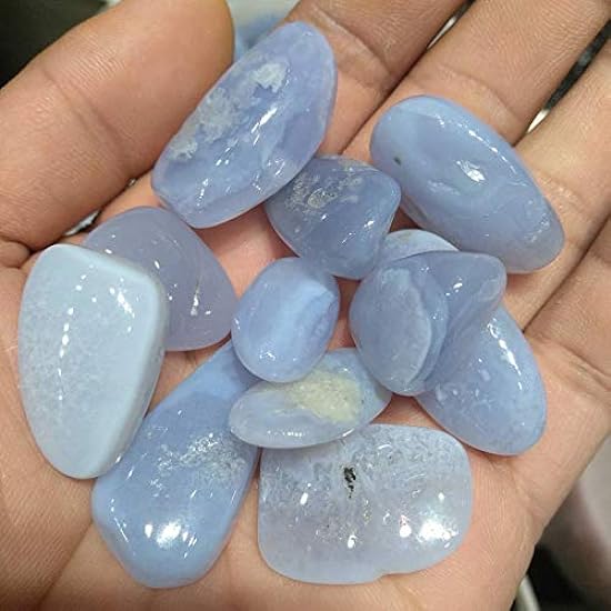 EPEDIC Natural Blue Agate Quartz Crystal Stone Gravel S