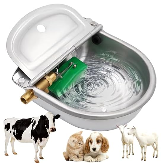 HHNIULI Automatic Dog Water Bowl Dispenser, Automatic Dog Drinking Water Bowl Pets Water Bowl Cows Waterer Horse Water Trough with Drain Plug for Cow Pig Sheep Pet Livestock Animal