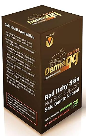 Dermaqq Ubiquinol - CoQ10 for Dogs and Cats Hot Spots, Hair Loss, Dermatitis Support (2 Boxes - 100MG softgels)