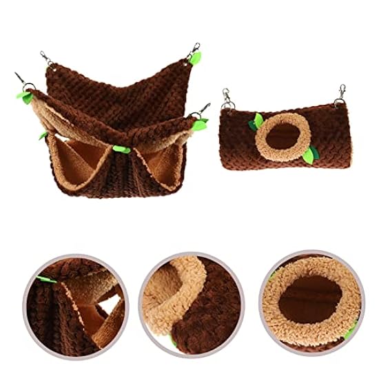 FOMIYES 3 Sets Hamster Hammock Small Pet Cage Hammock Squirrel Toys Guinea Pig Bed Chinchilla Swing Bed Toys for Kittens Pet Hammock Guinea Pig Hiding Place Soft Toy Hanging Nap Bag Plush
