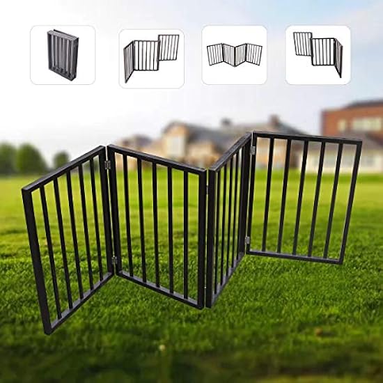 Pet Gate – Dog Gate for Doorways, Stairs or House – Freestanding, Folding, Brown, Arc Wooden