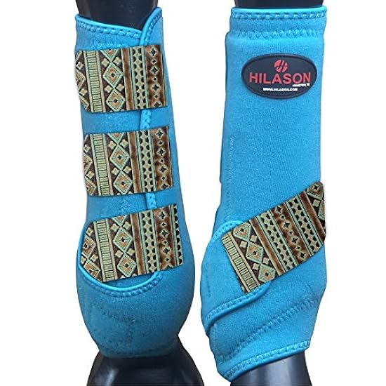 HILASON Turquoise Medium Medium Horse Medicine Sports Boots Rear Leg Turquoise