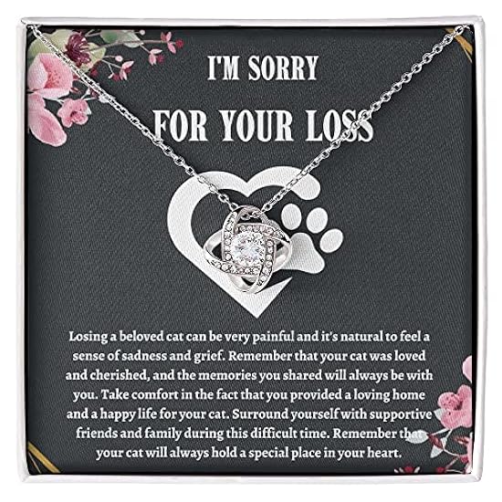 Akido - Loss of Cat Pet memorial Jewelry, Pet memorial necklace, Pet sympathy keepsake, cat loss gift, Love knot necklace
