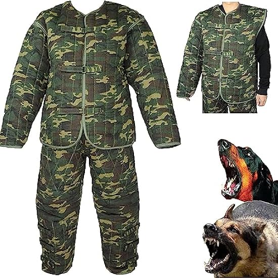 SPUZZO Dog Training Suit Set, Professional Dog Large Body Protection Bite Sleeves Suit Police Dog Training Jacket and Pants, Suitable for Height 1.68-1.85 Meters